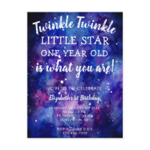 Twinkle Twinkle Little Star 1er cumpleaños Galaxia