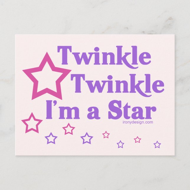 Postal Twinkle Twinkle Soy una estrella (Anverso)