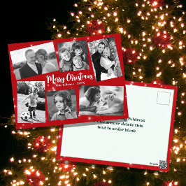 Postal Twinkling Stars Collage de fotos Feliz Navidad