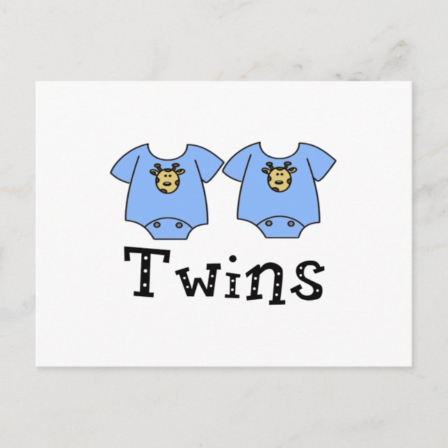 Postal Twins Cute Bodysuit 2 niños (Anverso)