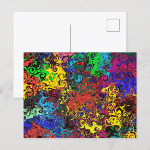 Postal Twirlers de color abstracto /