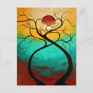 Postal Twiting Love Original Art MADART Postcard Design