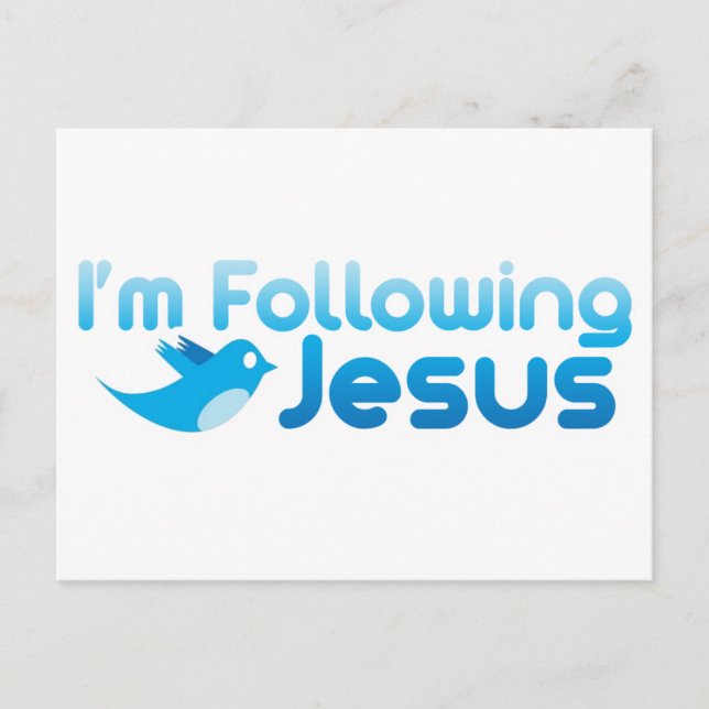 Postal Twitter me estoy siguiendo a Jesucristo (Anverso)