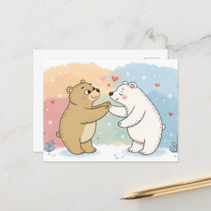 Postal Two Bears One Heart