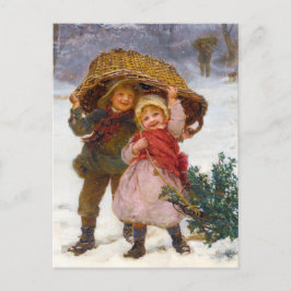 Postal Two children in the snow by Frederick Morgan
