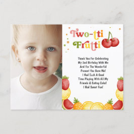 Postal Twotti Frutti Fruity Second Birday Gracias