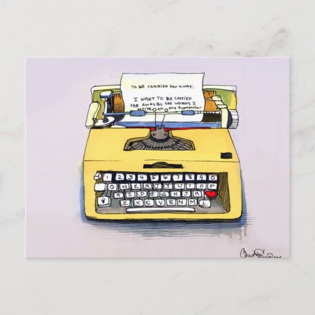 Postal Typewriter amarillo (Anverso)