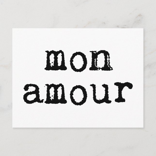 Postal Typewriter Mon Amour (Anverso)