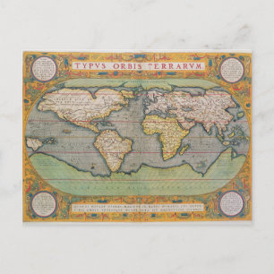 Postal Typus Orbis Terrarum, mapa del mundo