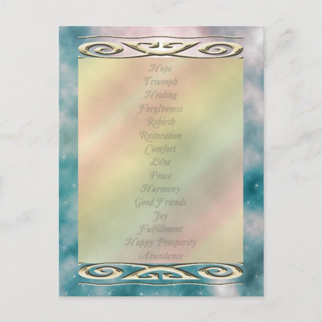 Postal U elige Palabras de meditación que cambian el colo (Anverso)