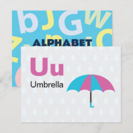 Postal U es para Umbrella - Alphabet Flash Card