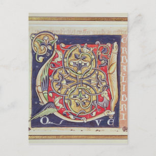 Postal 'U' inicial historiada