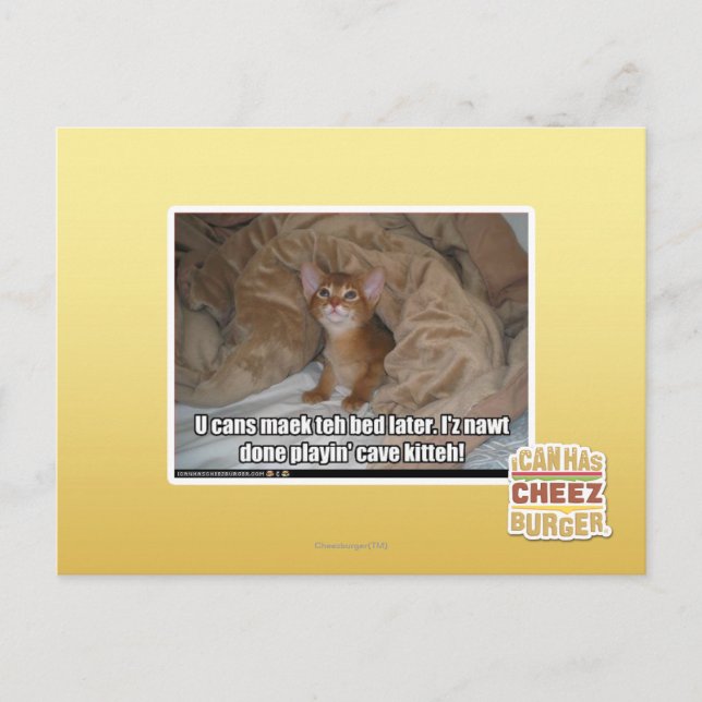 Postal U puede maek la cama más adelante (Anverso)