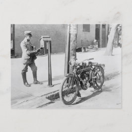 Postal U.S. Cartero y motocicleta
