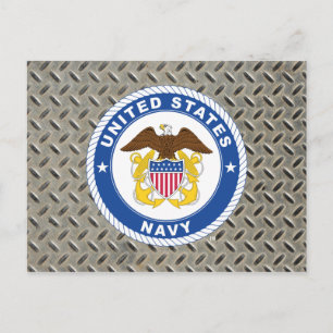 Postal U.S. Escudo del oficial de la marina de guerra el
