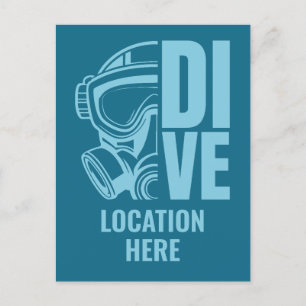 Postal Ubicación personalizado Buceo Scuba