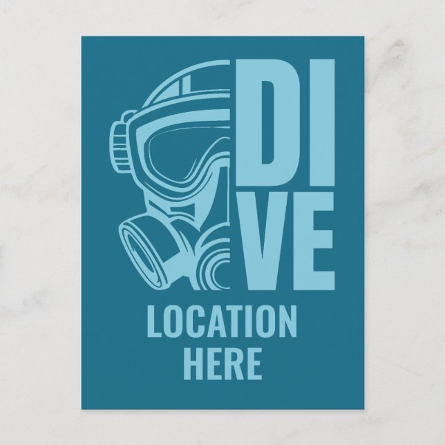 Postal Ubicación personalizado Buceo Scuba (Anverso)