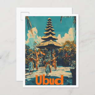 Postal Ubud Bali Indonesia Ilustracion de Viajes por Vint