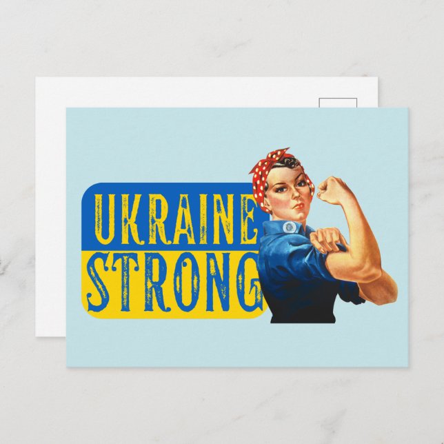 Postal Ucrania fuerte Rosie the Riveter (Anverso / Reverso)