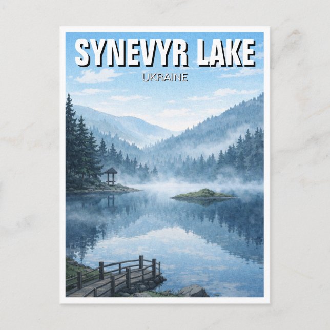 Postal Ucrania Lago Synevyr Viajes (Anverso)