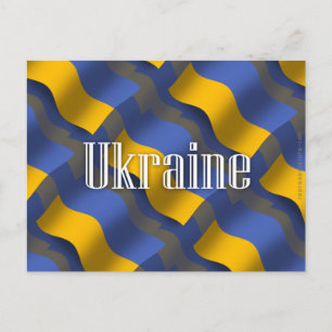 Postal Ucrania ondeando bandera