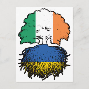 Postal Ucrania Ucraniano Irlandés Irlanda Árbol Raíces Ba