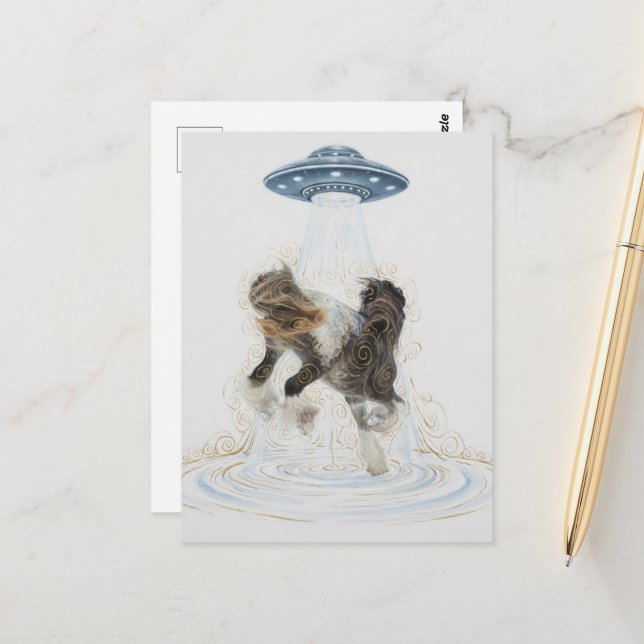 Postal UFO picking up a Gorgeous Horse (Anverso/Reverso In Situ)