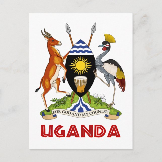 Postal UGANDA - bandera/emblema/escudo de armas/símbolo (Anverso)