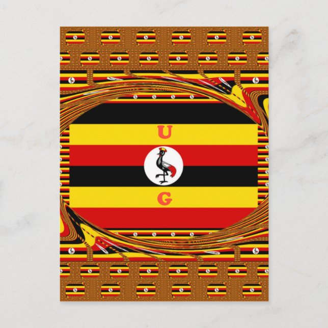 Postal Uganda: La impresión de arte de la Perla de África (Anverso)