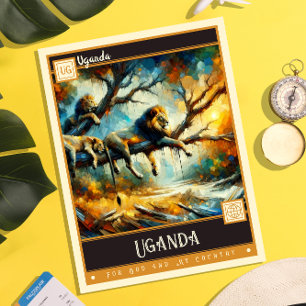 Postal Uganda   Pintura de época