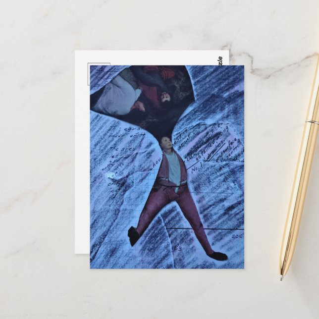 Postal Ugh Computation Math Mixed Media Collage (Anverso/Reverso In Situ)