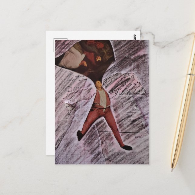 Postal Ugh MAth Mixed Media Collage (Anverso/Reverso In Situ)