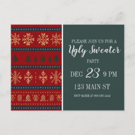 Postal Ugly Sweater Party Invitation 