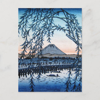 Postal Ukiyo-e Mt Fuji Japón