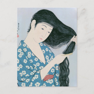 Postal Ukiyoe [Goyo] Peinado de pelo