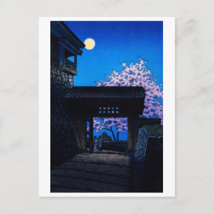 Postal ukiyoe [hasui] A06 Luna de cosecha en Matsuyama Ca