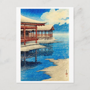 Postal ukiyoe [hasui] A08 Nieve bajo cielos despejados