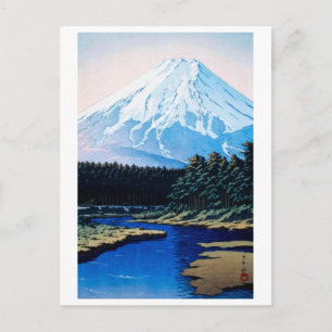 Postal ukiyoe [hasui] A12 Monte Fuji desde Oshino
