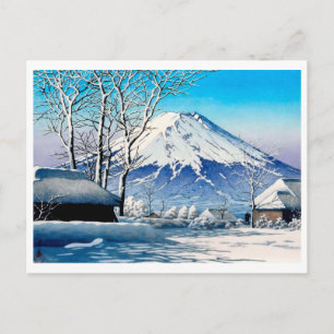 Postal ukiyoe [hasui] A13 Monte Fuji después de una nevad