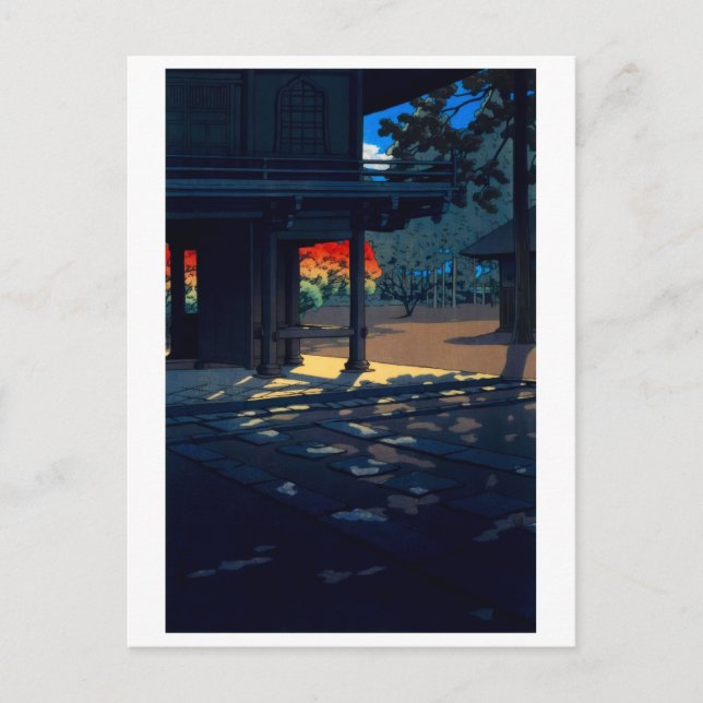 Postal ukiyoe [hasui] A16 Nobidome　Heirinji (Anverso)