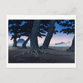 Postal ukiyoe [hasui] A27 Playa en Kaiganji en Sanuki