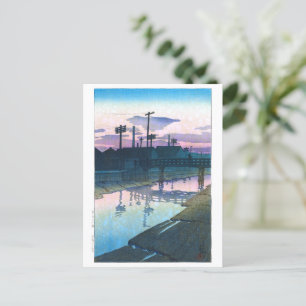 Postal ukiyoe - hasui - C02 - Kiba en Dusk -