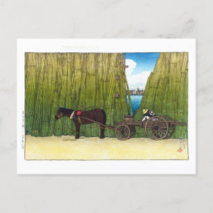 Postal ukiyoe - hasui - C08 - Por el río Sumida Aroun...