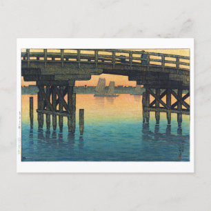 Postal ukiyoe - hasui - C10 - Puente Kaminohashi ..