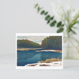 Postal ukiyoe - hasui - C12 - Nieve ardiente en Inoka...