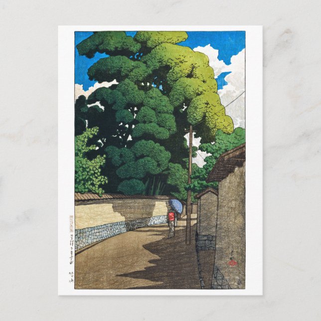 Postal ukiyoe [hasui] C21 Shimohonda-town, Kanazawa (Anverso)