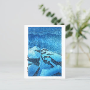 Postal ukiyoe - hasui - m04 - Primavera caliente de Hatao