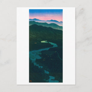 Postal ukiyoe hasui nº58 Paso de Ioritani de Etchu