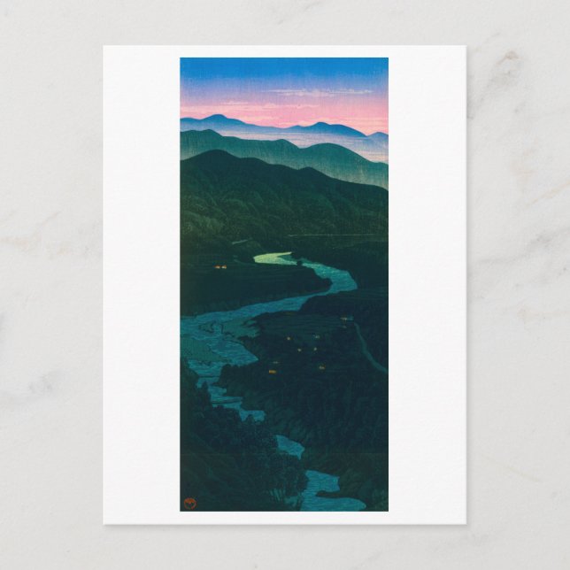 Postal ukiyoe hasui nº58 Paso de Ioritani de Etchu (Anverso)