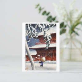 Postal ukiyoe hasui n04 Templo Zōjō-ji en Shiba